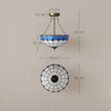 HOMCOM Tiffany Style Ceiling Light, Vintage Chandelier with 3 E27 Sockets, Semi Flush Mount for Living Room, Bulbs Not Included