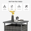 Outsunny Outdoor Rattan Wicker Coffee Table w/ Umbrella Hole Suitable for Garden Garden