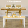 HOMCOM 102 cm Wood Dining Bench for 2 People, Wooden Bench for Kitchen, Dining Room, Entryway, White