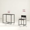 HOMCOM Dining Table and Chairs Set 2, Dining Room Sets, Rectangular Space Saving Table and 2 Chairs for Compact Kitchens, Steel Frame, Black