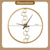 Nordic Style Large Wall Clock Battery-Operated for Living Room Bedroom-Yellow