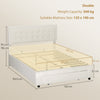 HOMCOM Double Ottoman Bed Frame, with Front Drawer - Cream