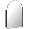 HOMCOM Bathroom Mirror Cabinet with Mirror, Arched Wall Mounted Bathroom Cabinet with Storage Shelves, Black