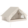 Outsunny Inflatable Tent Waterproof for Camping Blow Up Tent with Pump Carry Bag for 2-4 Person, Beige