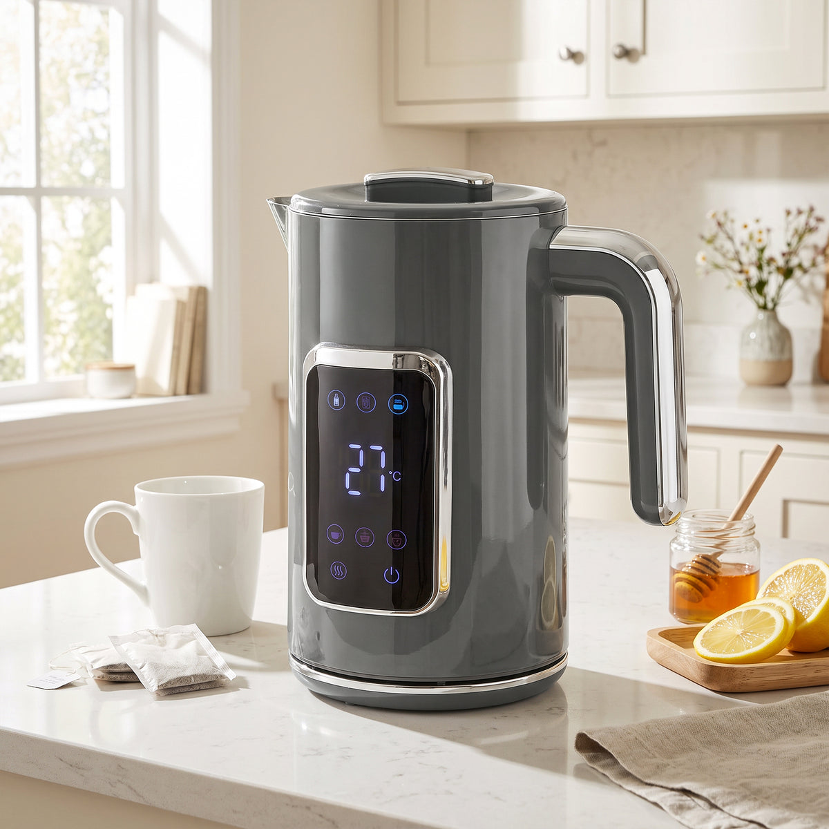 HOMCOM Electric Kettle in Grey