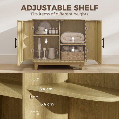 HOMCOM 80cm Sideboard Buffet Cabinet in Oak