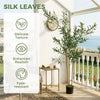 HOMCOM Decorative Artificial Plant, 148 cm Silk Olive Tree with 553 Leaves in Cement Pot, Fake Plant