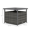 Outsunny Outdoor Rattan Wicker Coffee Table w/ Umbrella Hole Suitable for Garden Garden