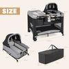 5 in 1 Portable Nursery Center with Bassinet and Cradle-Black