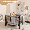 5 in 1 Portable Nursery Center with Bassinet and Cradle-Black