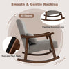 Nursery Rocking Accent Chair Rocker Armchair with Rubber Wood Armrests-Brown