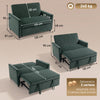 HOMCOM 2 Seater Sofa Bed, 3-in-1 Convertible Pull Out Sleeper Sofa with Clik-Clack Adjustable Backrest, Dark Green