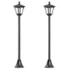 Outsunny 2 Pieces Outdoor Garden Solar Post Lamp Sensor Dimmable LED Lantern Bollard Pathway 1.6M Tall √¢‚Ç¨‚Äú Black