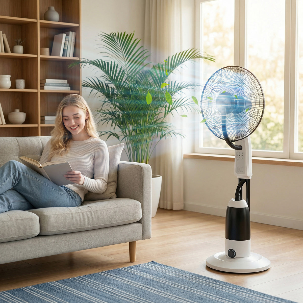 HOMCOM Pedestal Fan in White