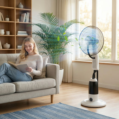 HOMCOM Pedestal Fan in White
