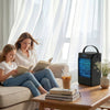 HOMCOM Portable Air Conditioner, 4-in-1 Mini Air Cooler with 4 Wind Speed, 2 Cool Mist, RGB 7 LED Light, Black