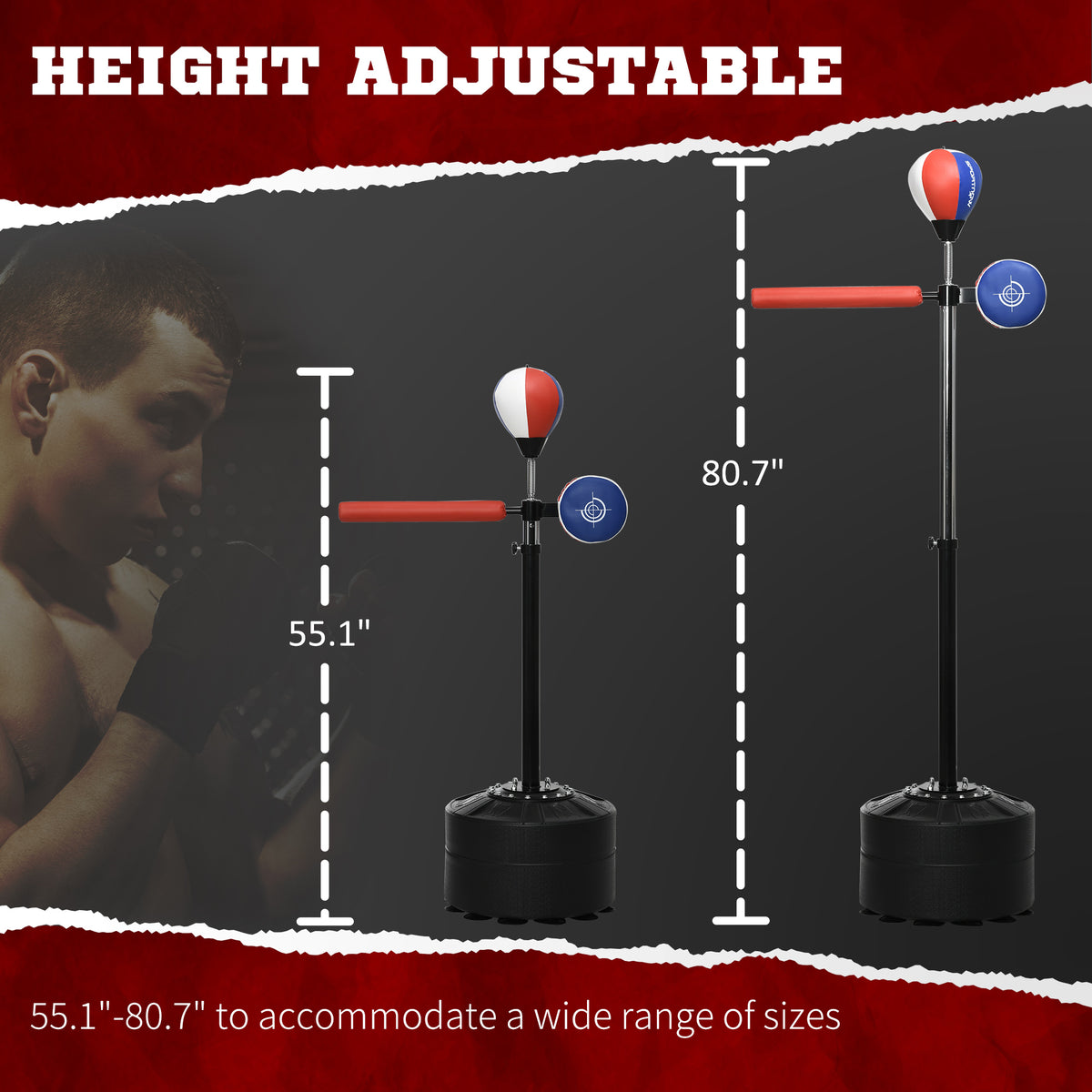 SPORTNOW Adjustable Speed Bag in Multicolour