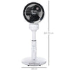HOMCOM 9'' Air Circulator Fan 3 Speed 3 Mode, 70Â° Oscillation 90Â° Vertical Tilt, Height Adjustable, Remote Controller, for Living Room, Bedroom, Office, Black and White