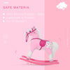 HOMCOM Baby Rocking Horse Plush Ride on Animals Rocker with Sound Handle Grip for Kids 3-6 Years - Pink
