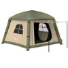 Outsunny Inflatable Camping Tent w/ Hand Pump, Easy Setup 1/2 Person Blow Up Tent Waterproof 190T Taffeta w/ Mesh Windows, Doors and Carry Bag, Brown
