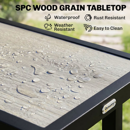 Outsunny Metal Garden Coffee Table in Grey