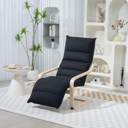 HOMCOM Curved Wooden Accent Chair in Black