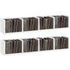 HOMCOM Wall Mount 84 CD / 56 DVD/Blu-ray/ Media Storage Rack 4 Cubes, Wooden Shelf Organiser Unit Bookcase Display, Set of 2, White