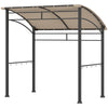 Outsunny 2.2 x 1.5 m BBQ Grill Gazebo Tent, Garden Grill with Metal Frame, Curved Canopy and 10 Hooks, Outdoor Sun Shade, Khaki
