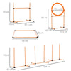 PawHut Dog Agility Equipment Pet Training Set with Adjustable Height Jump Ring Hurdle Whistle Weave Poles Square Pause Box Carry Bag
