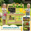 AIYAPLAY Kids Mud Kitchen, Outdoor Wooden Play Kitchen with Kitchenware & Garden Tools, Pretend Play Outdoor Toys, Natural