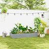 Outsunny 180 x 90cm Galvanised Steel Open Planter - Silver
