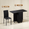HOMCOM Dining Table Set, Folding Drop Leaf Table with Storage and 4 Chairs, Black