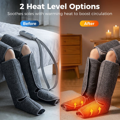 HOMCOM Leg Massager with Heat, Compression, 3 Auto Modes & 3 Intensities,  Foot and Calf Massage Machine