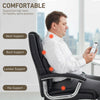 HOMCOM Big and Tall Office Chair 180kg with Spring Cushion, PU Leather - Black