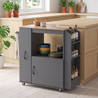 HOMCOM Kitchen Trolley on Wheels in Grey