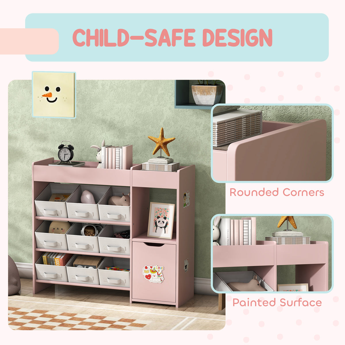 AIYAPLAY Kids Toy Storage in Pink