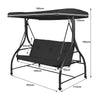 3 Seater Garden Swing Chair with Adjustable Canopy and Cushions-Black