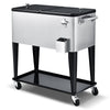 76L Bar Party Drink Ice Bucket Trolley Car Cooler for Outdoor Patio Pool