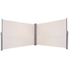 600 x 180 cm Double-Sided Retractable Folding Side Awning with Handle