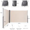 600 x 180 cm Double-Sided Retractable Folding Side Awning with Handle