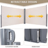 600 x 180 cm Double-Sided Retractable Folding Side Awning with Handle
