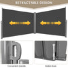 600 x 160 cm Patio Double-Sided Retractable Folding Side Awning