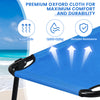 Folding Camping Bed with Non-slip Feet for Travel Patio Beach-Blue