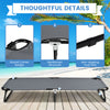Folding Camping Bed with Non-slip Feet for Travel Patio Beach-Grey