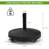24KG Resin Umbrella Base with Lockable Wheels and Adjustable Hole
