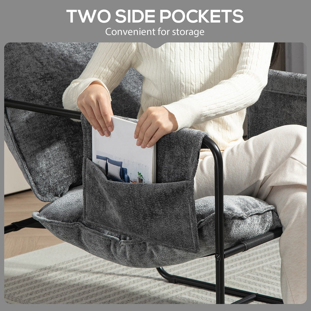 HOMCOM Minimal Padded Accent Chair in Grey