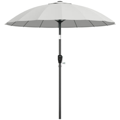 Outsunny 2 m Shanghai Garden Parasol Umbrella in Light Grey