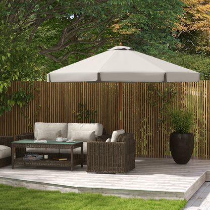 Outsunny 3.3m Elegant Wooden Parasol in Grey