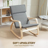 HOMCOM Comfortable Relax Rocking Chair, Upholstered Lounge Chair Recliner with High Back and Headrest for Living Room, Bedroom, Grey