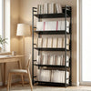 HOMCOM Bookshelf 5-Tier Metal Frame Room Divider Bookcase Storage Shelves for Living Room Black